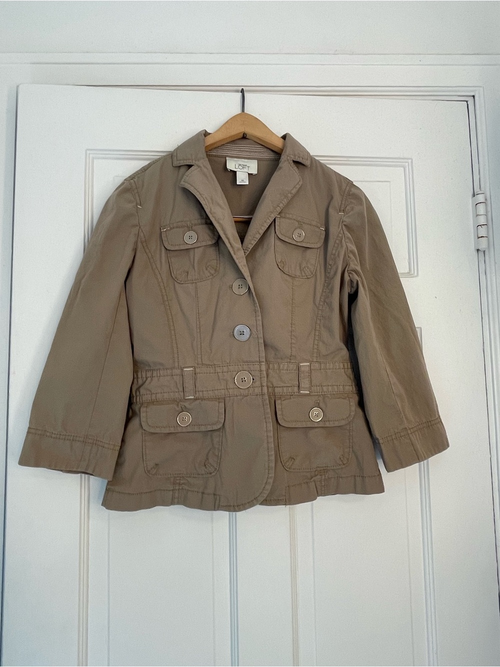 LOFT Khaki Utility Jacket with Button Front